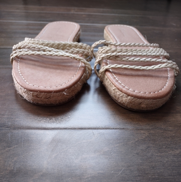 Madewell Kathryn Espadrille Braided Strap Rattan Slide Sandals - Picture 6 of 8